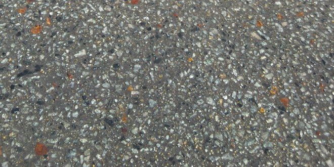 Special mix exposed aggregate concrete.